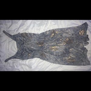 Gold and camouflage dress